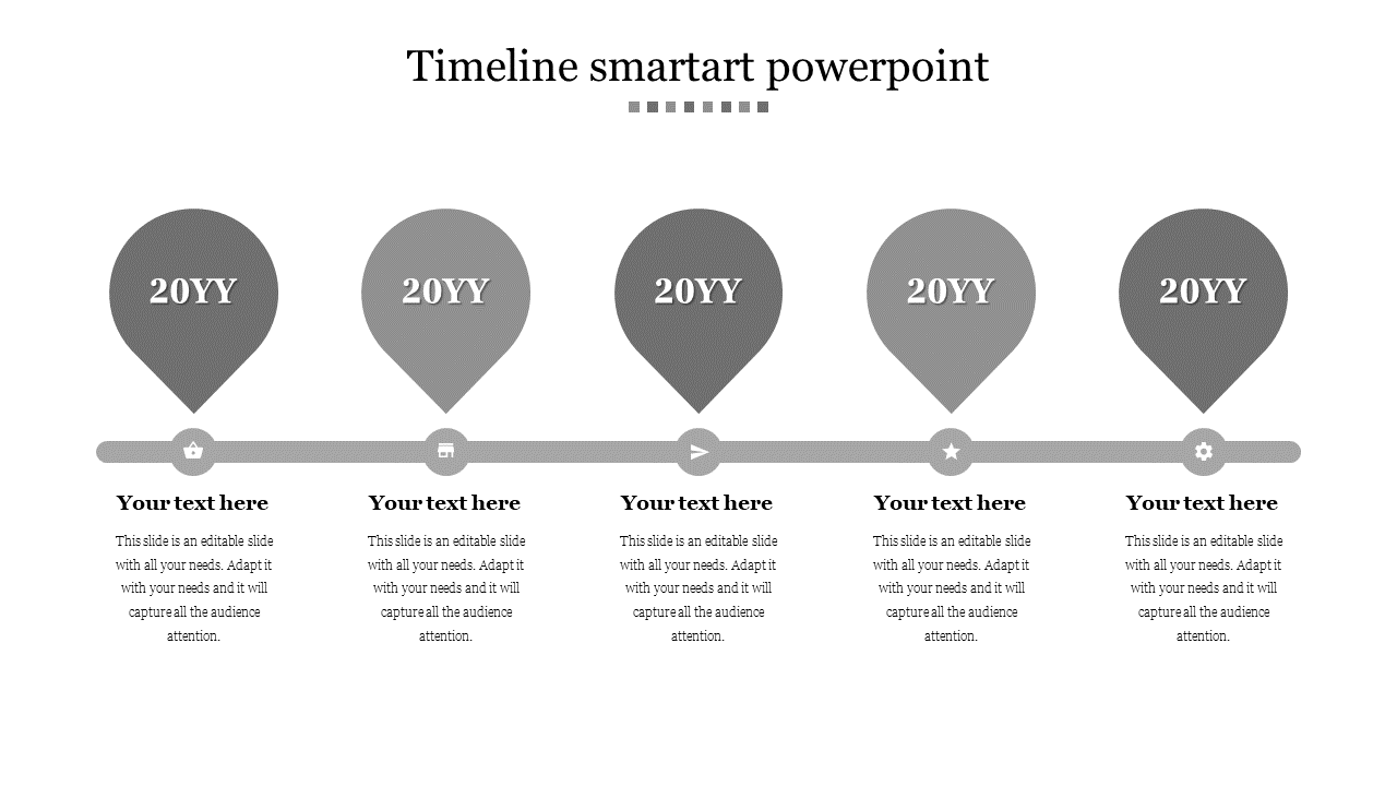 timeline smartart in powerpoint-5-Gray